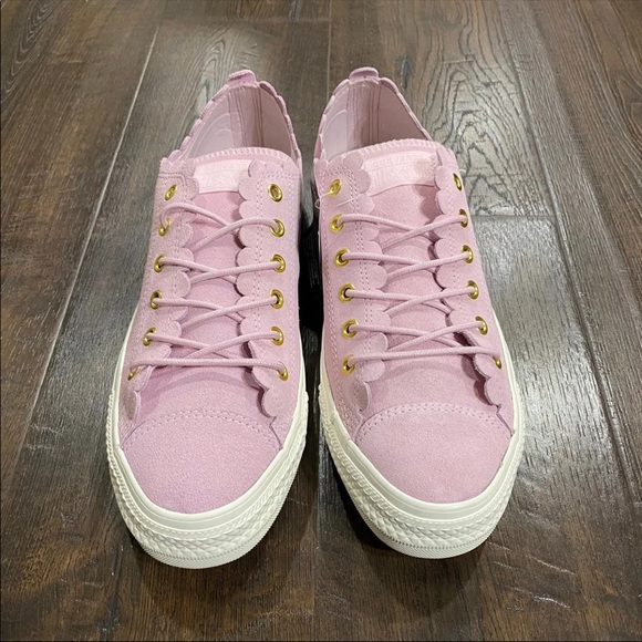 Converse CTAS Low Ox Frilly Thrills Suede Sneaker - Picture 3 of 9